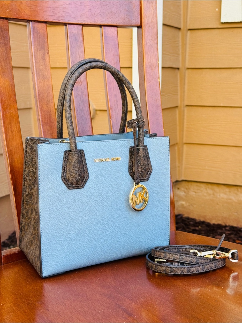 Michael Kors Mercer Pebbled Leather Satchel Crossbody Bag - Picture 3 of 14